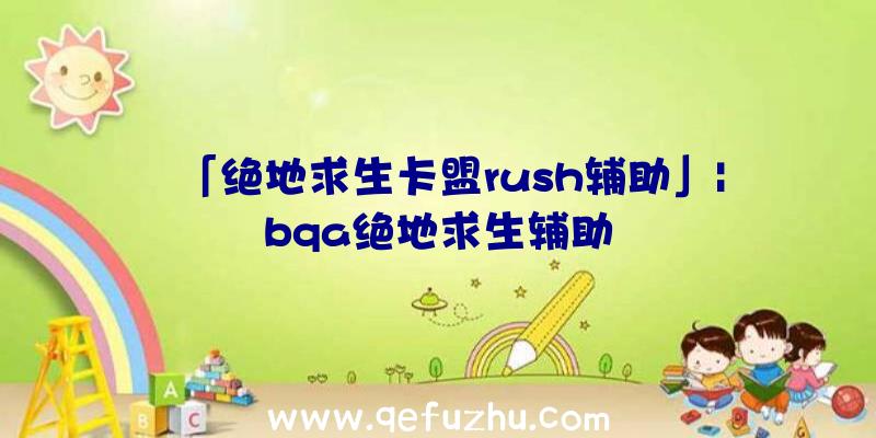 「绝地求生卡盟rush辅助」|bqa绝地求生辅助